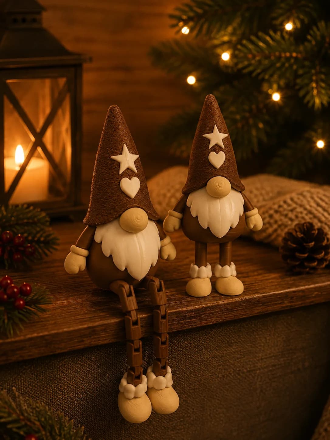 Pareja gnomos articulado y levantado